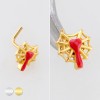 12PCS OF CZ BLOODY SPIDER WEB BLEEDING HEART 316L SURGICAL STEEL L-SHAPE NOSE RING